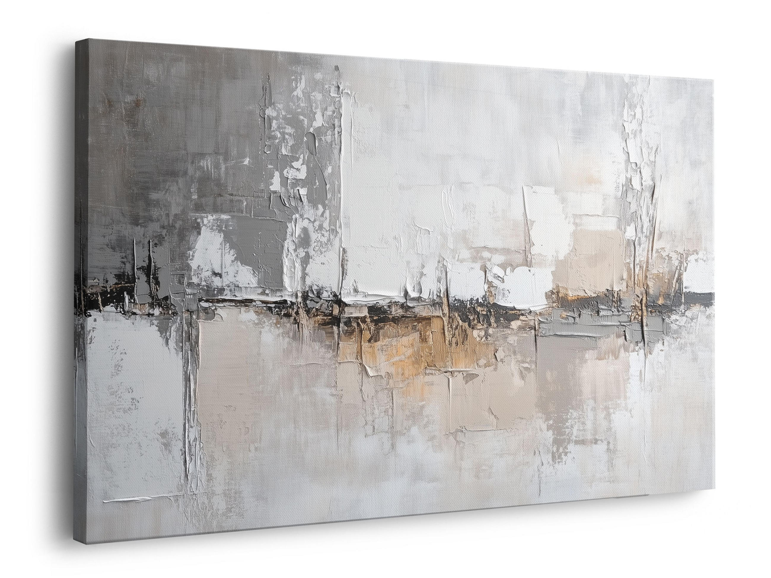 LEINWANDBILD 70x50 cm abstrakte Kunst Bild Wohnzimmer - Beige, Textil (70/50cm) - artissimo