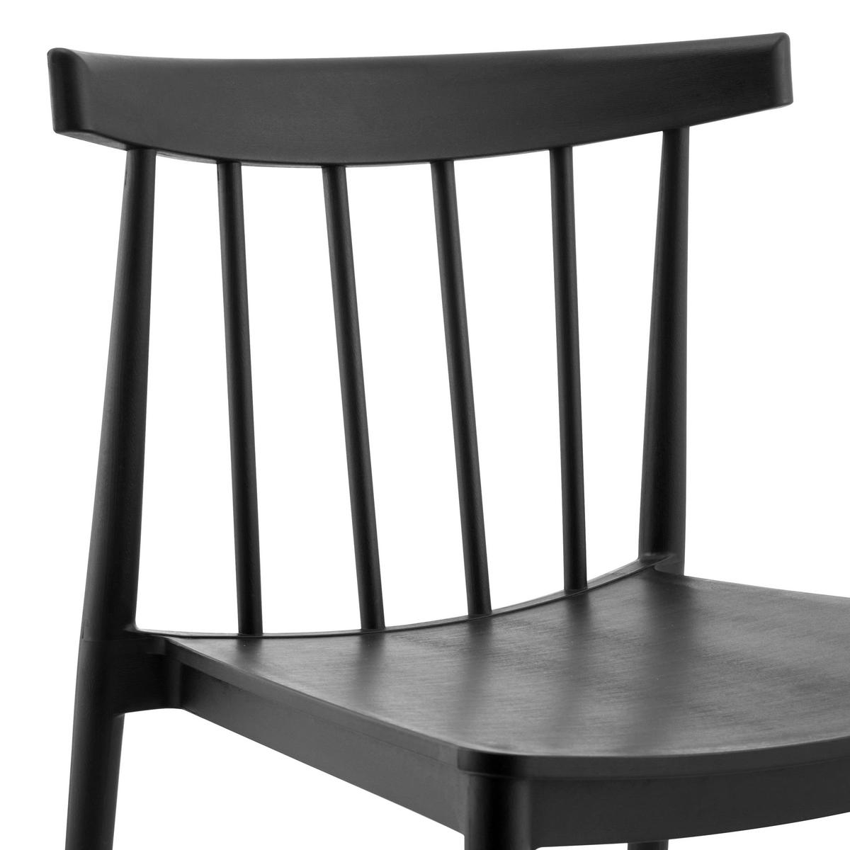 GARTENSTUHL 4-tlg., Schwarz - Schwarz, Kunststoff (50/76/51cm) - Oviala
