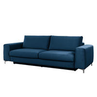 SCHLAFSOFA - Samt - Silberfarben/Petrol, Textil/Metall (265/91/105cm) - home24