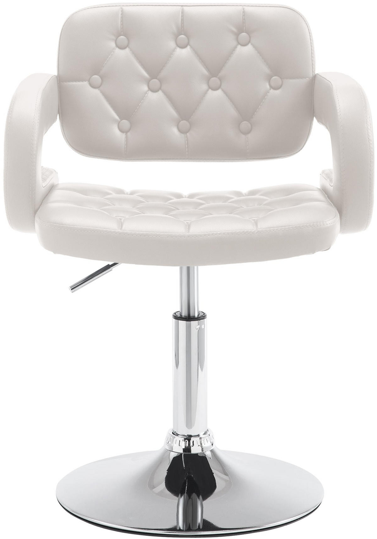 SESSEL Lederlook weiß - Chromfarben/Weiß, Textil/Metall (62/76/55cm) - CLP