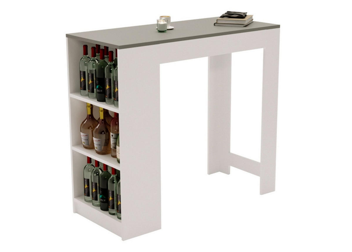 BARTISCH Dunkelgrau 103/50.5/115cm - Dunkelgrau/Weiß, Holzwerkstoff (115/103/50.5cm) - CraftPAK