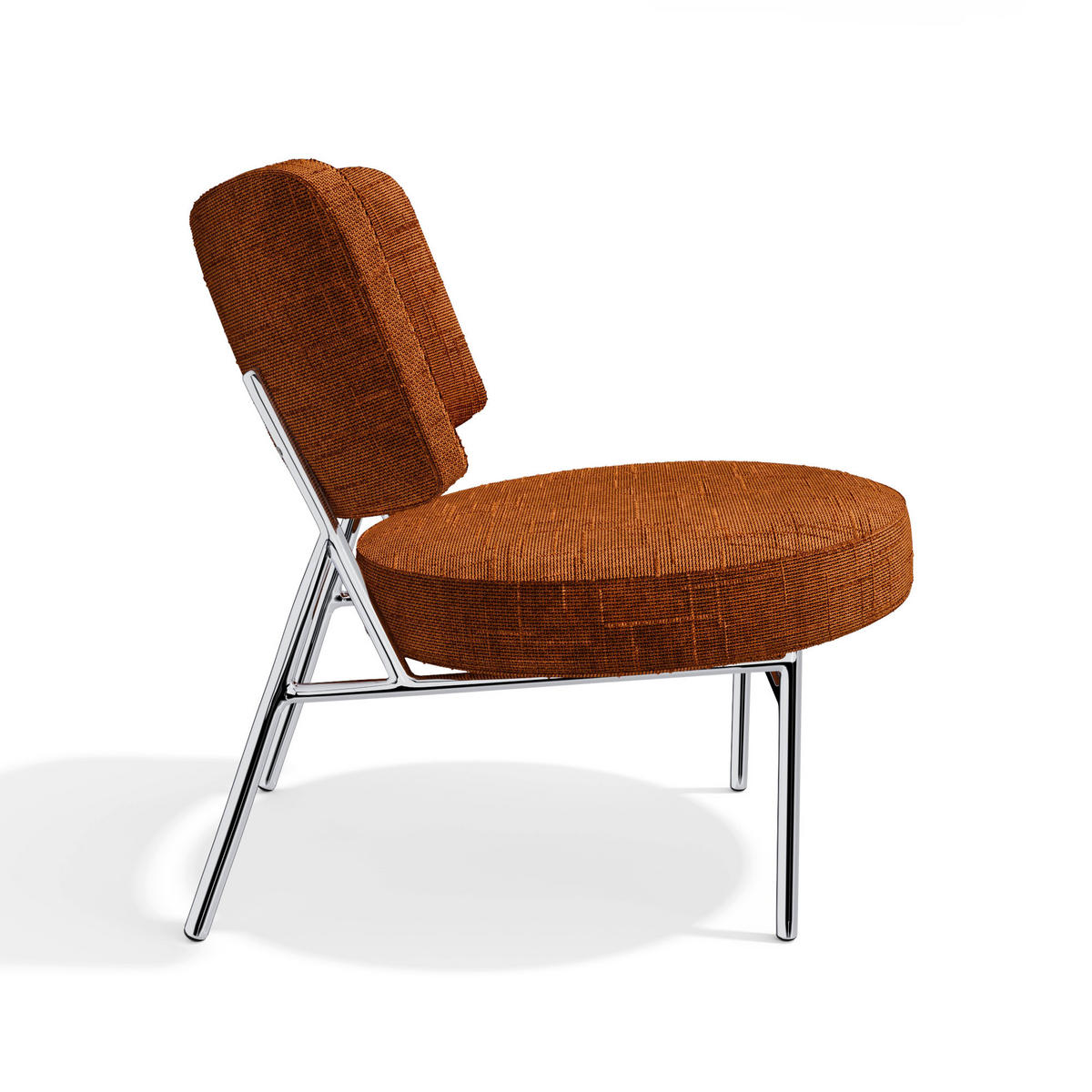 SESSEL Rastervelours 60cm - Dunkelorange/Terracotta, Textil (60/70/71cm) - Sia Home