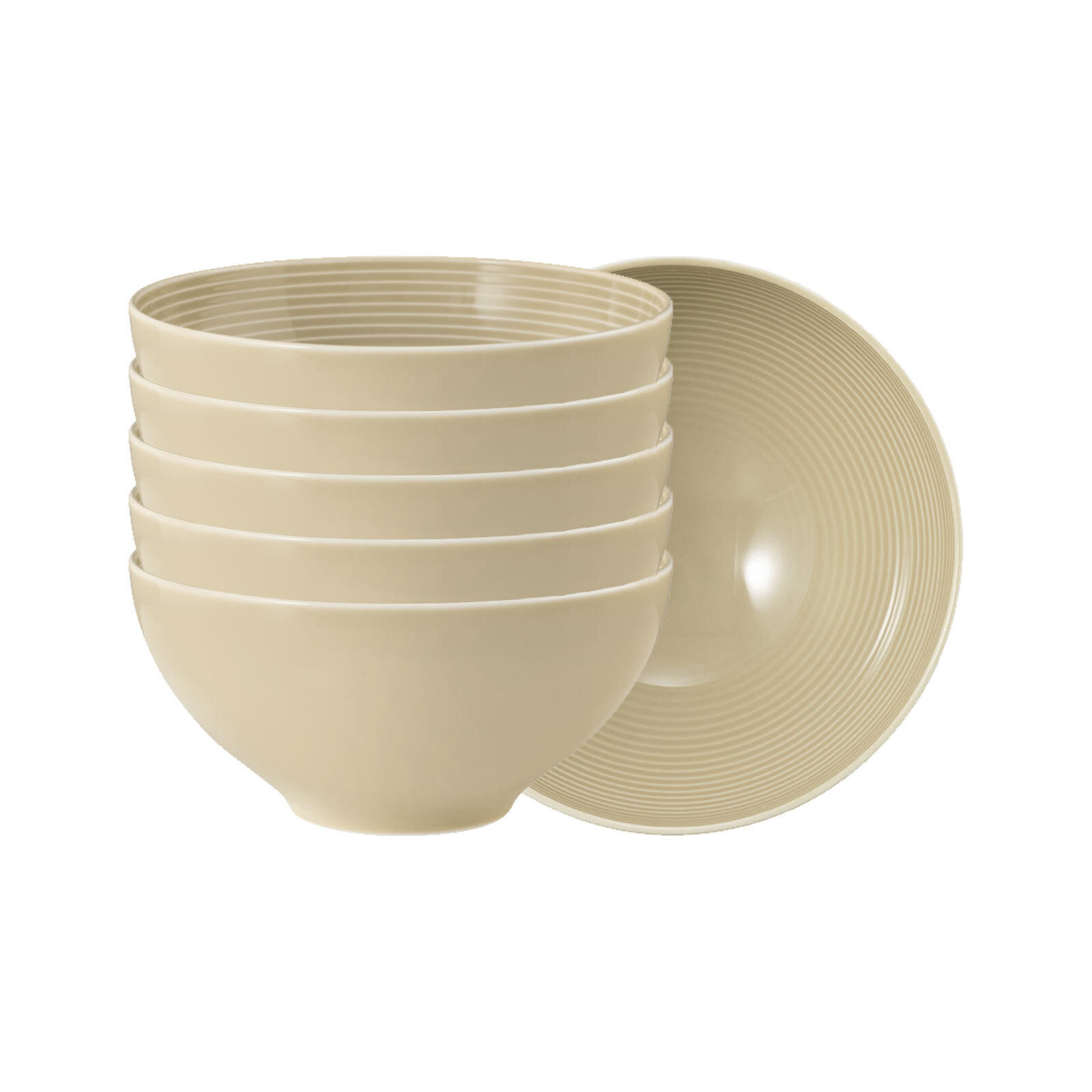 MÜSLISCHALEN Beat Color Glaze Sandbeige ø 15,7 cm 6er Set - Beige, Keramik (15.7cm) - Seltmann Weiden