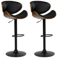 BARSTUHL 2er-Set Kunstleder drehbar SchwarzRotterdam II - Schwarz, Kunststoff (52/93/45cm) - Beliani