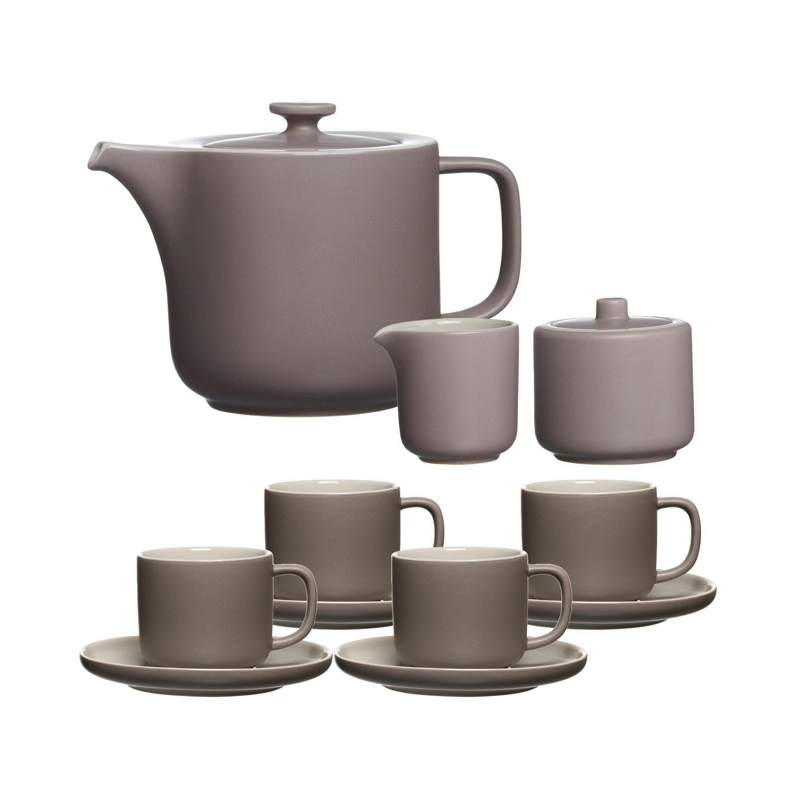 TEESERVICE Jasper taupe 11er Set - Taupe, Keramik (1/1/1cm) - Ritzenhoff Breker