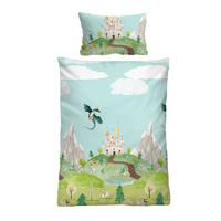 BETTWÄSCHE-GARNITUR Linon Ritterburg pistaziengrün, 100x135 cm + 40x60 cm - Hellgrün, Textil (100/135cm) - biberna