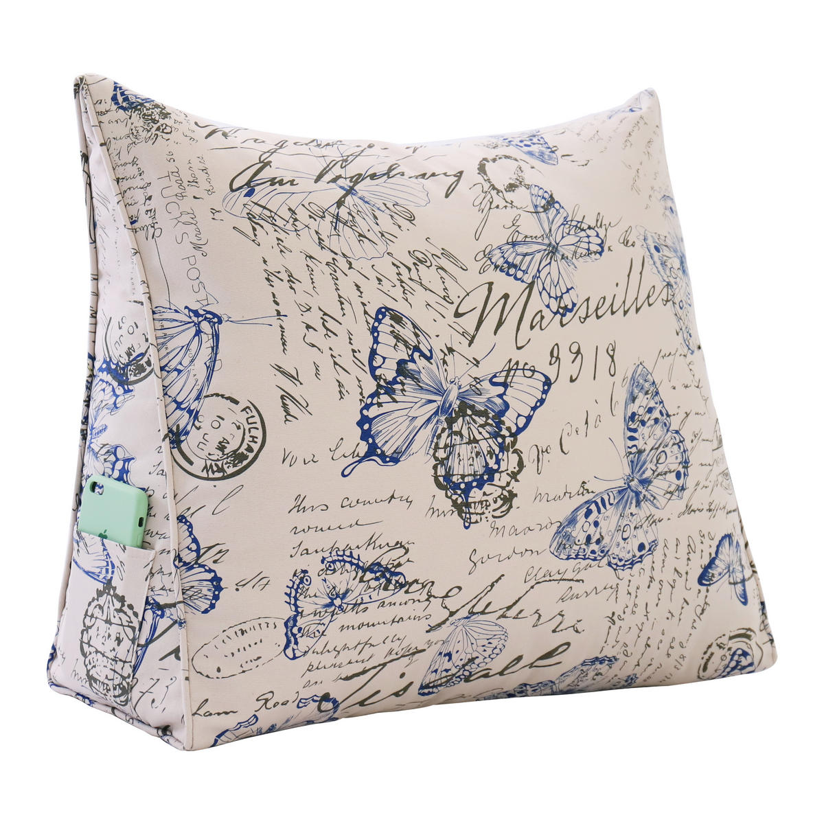 RÜCKENKISSEN zum Lesen Blau 60 cm - Blau, Textil (50/60cm) - Vercart