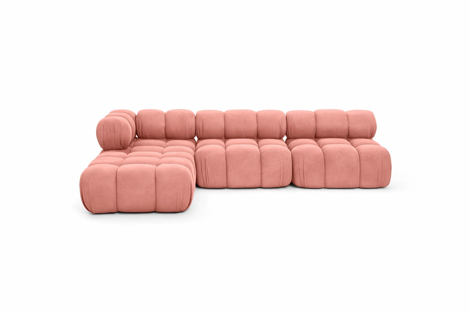 ECKSOFA L-Form Modulare, Veloursstoff Salvador, Rosa, Links, Selia - Rosa, Holz (285/160cm) - Kaiser Möbel