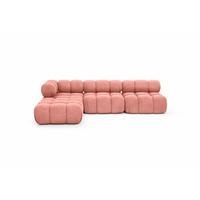 ECKSOFA L-Form Modulare, Veloursstoff Salvador, Rosa, Links, Selia - Rosa, Holz (285/160cm) - Kaiser Möbel
