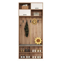 GARDEROBE 80/185/35 cm Naturfarben/Weiß aus Spanplatte mit Sitzbank - Naturfarben, Holzwerkstoff (35/185/80cm) - OKMYHOME