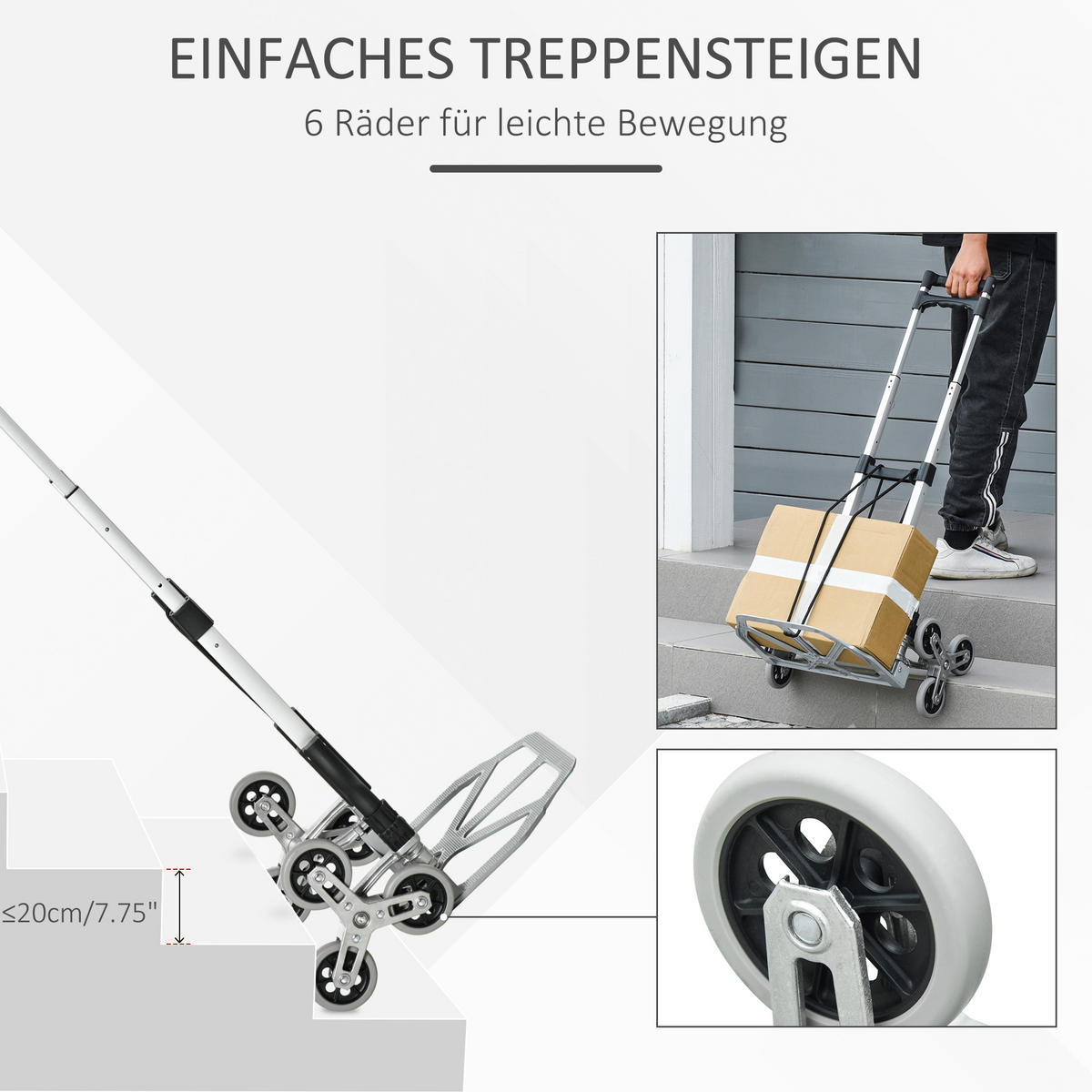 KLAPPBARER Treppensteiger, Silber - Multicolor, Metall (47/100/47cm) - DURHAND