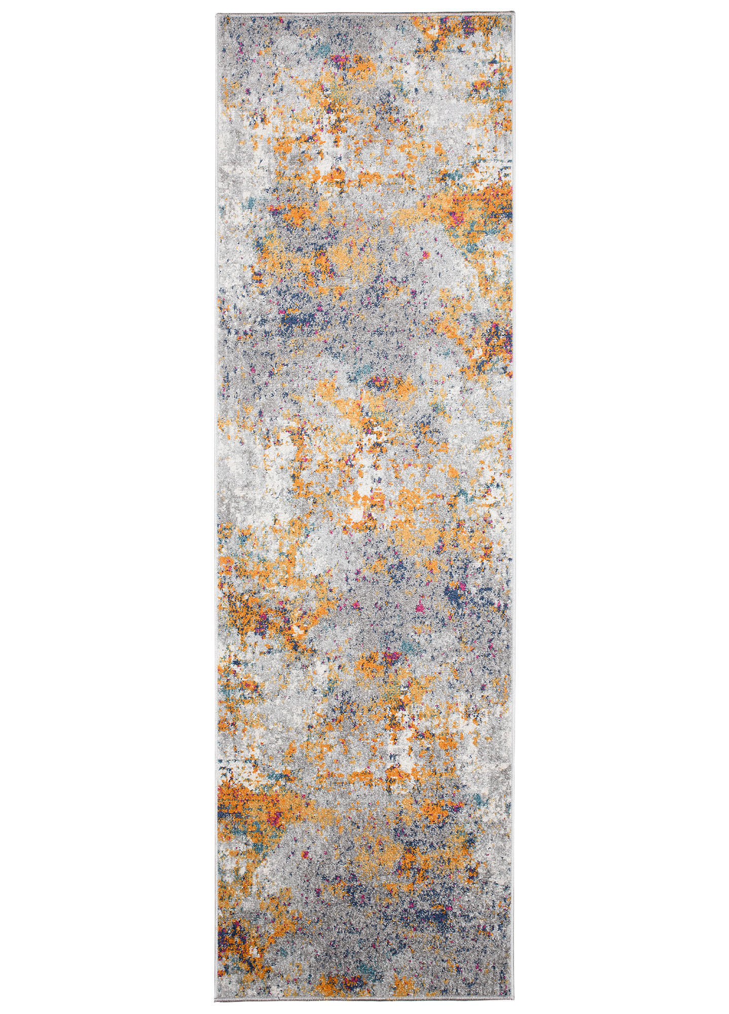 TEPPICHLÄUFER LAZUR Weiß Dunkelblau 100/1100 cm - Multicolor, Textil (100/1100cm) - Tapiso