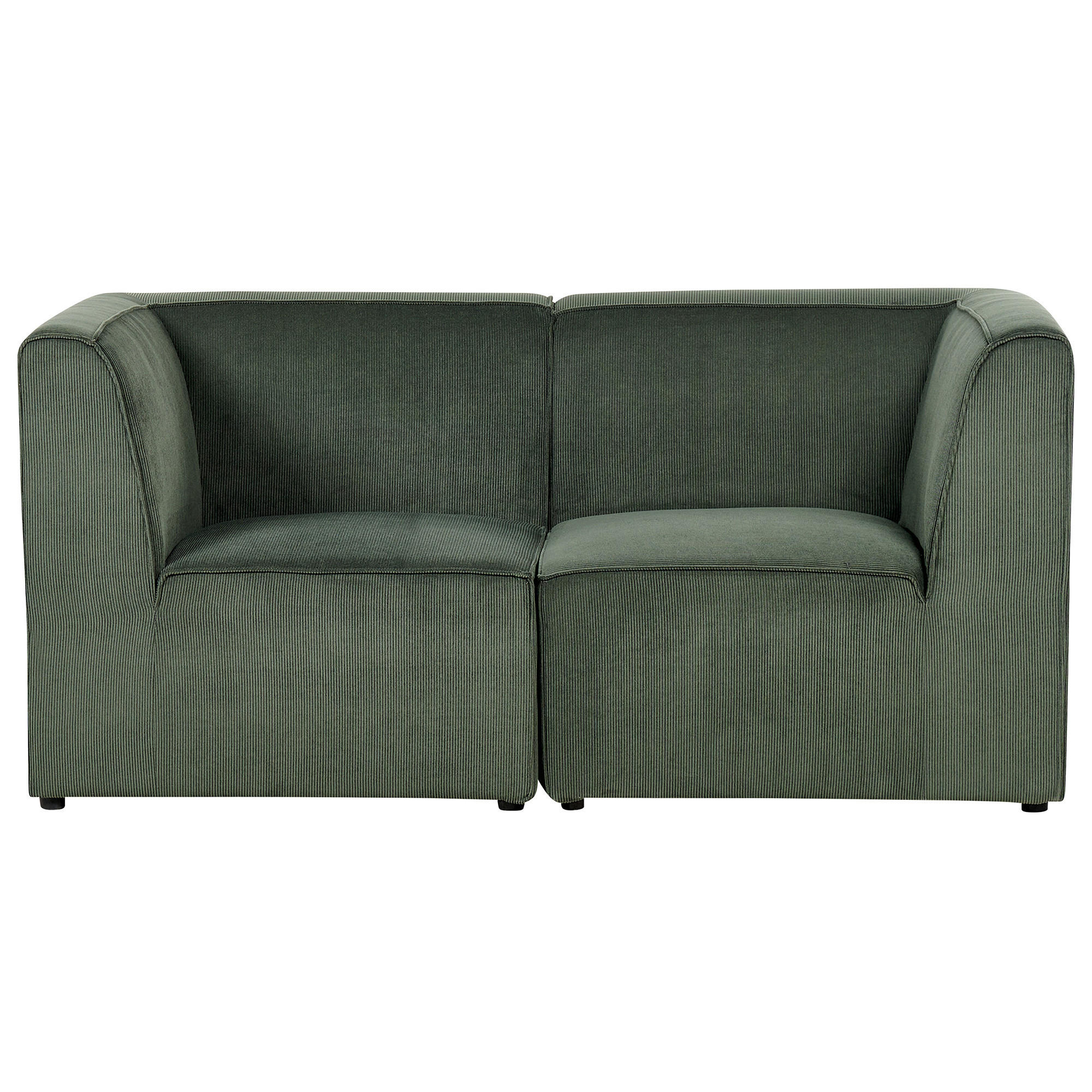 2-SITZER-SOFA Cord dunkelgrün Lemvig - Grün, Textil (166/78/83cm) - Beliani