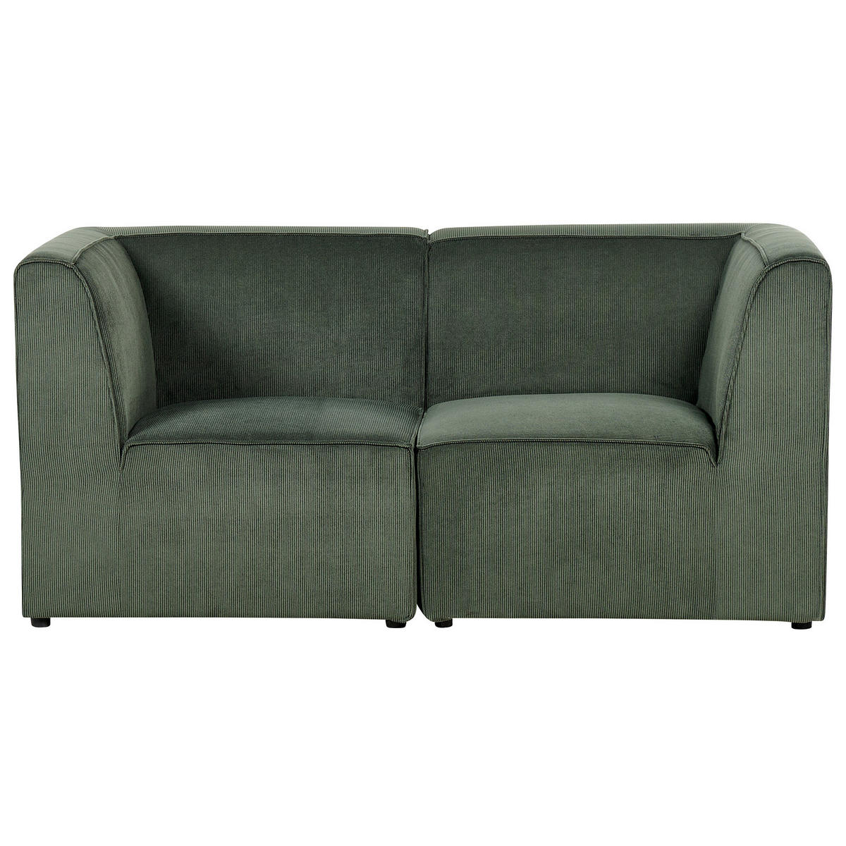 2-SITZER-SOFA Cord dunkelgrün Lemvig - Grün, Textil (166/78/83cm) - Beliani