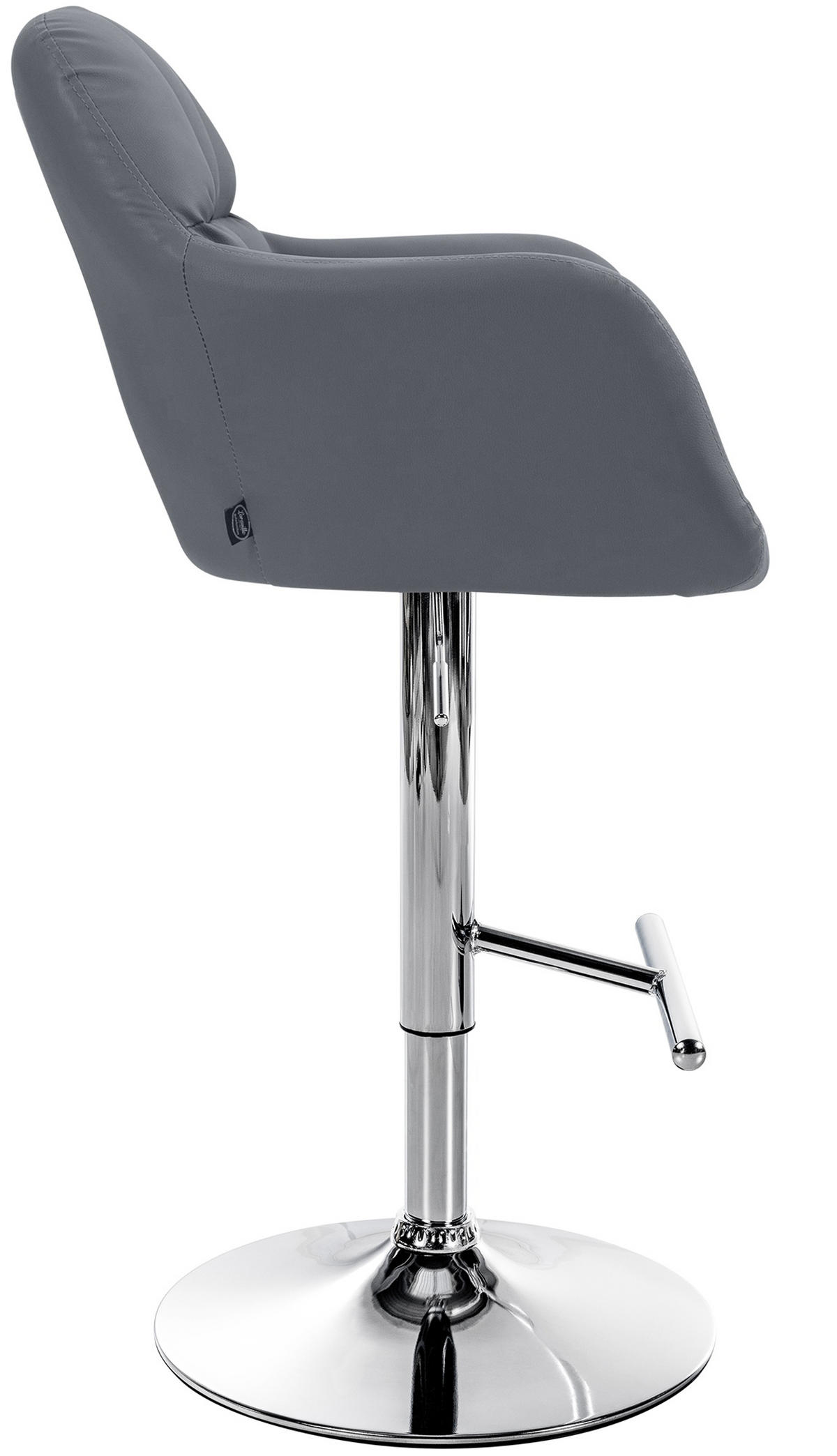 BARHOCKER Nardo Kunstleder chrom grau - Chromfarben/Grau, Kunststoff/Metall (57/118/59cm) - TPFLiving