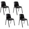 STUHL 4er Set Kunststoff schwarz - Schwarz, Kunststoff/Metall (47/76/52cm) - CLP