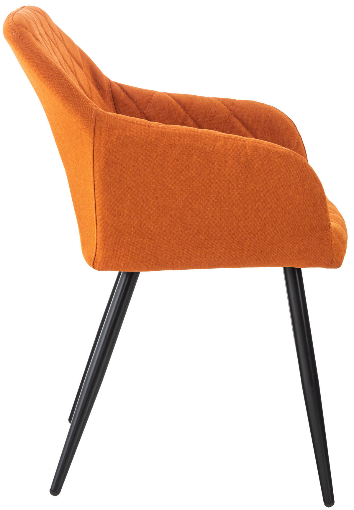 ESSZIMMERSTUHL Shyva Stoff, Gestell Metall matt Schwarz Orange - Schwarz/Orange, Textil/Metall (47/84/44cm) - TPFLiving