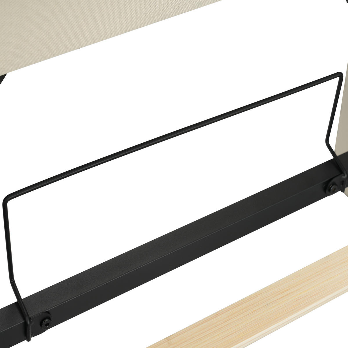 BETT mit LED und Stauraum 180x200 cm Leinen Grau - Grau, Metall (180/200cm) - Meubliv