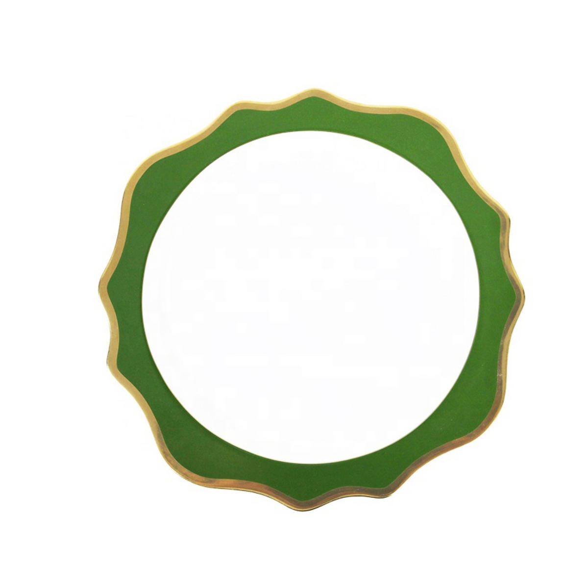 TELLERSET Grün Gold Bone China 4tlg 13" 10,5" 8,5" 6,5" - Grün, Keramik (33/33/3cm) - Quality Elegance