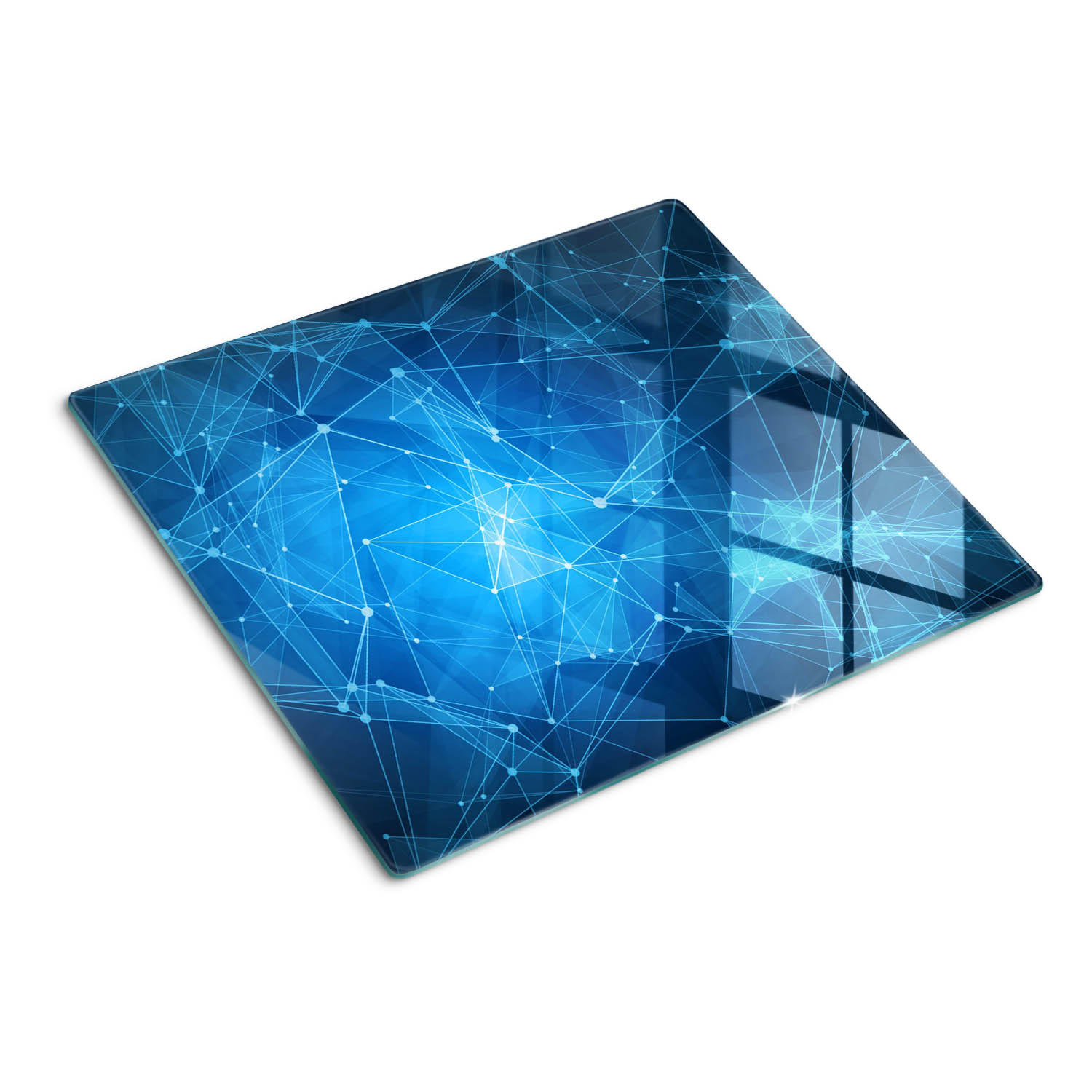GLASPLATTE 60x52 cm Blaue Linien - Blau, Glas (60/0.4/52cm) - TULUP