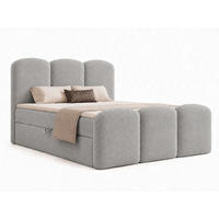 BOXBETT ROYAL 180x200 cm in Grau, Bettkasten, Topper, Bouclé-Stoff - Grau, Holz/Textil (180/200cm) - EMLAR Home