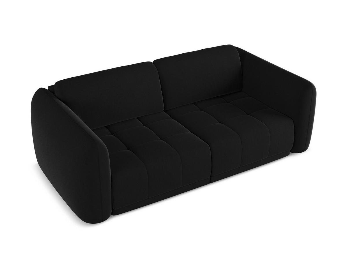 3-SITZER SOFA Samt Stoff Schwarz - Schwarz, Kunststoff/Textil (210/74/105cm) - Makamii