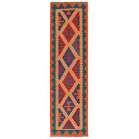 HANDWEBTEPPICH Kelim Gashgai Beige 196/57 cm Schurwolle - Beige, Textil (57/196cm) - Looma