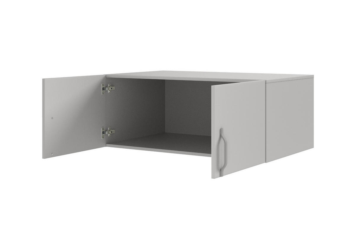 AUFSATZSCHRANK BRISSO BRN3 100/40/60,5 cm in Platingrau mit Metallgriffen - Grau, Holzwerkstoff/Metall (100/40/61cm) - Deine Möbel 24