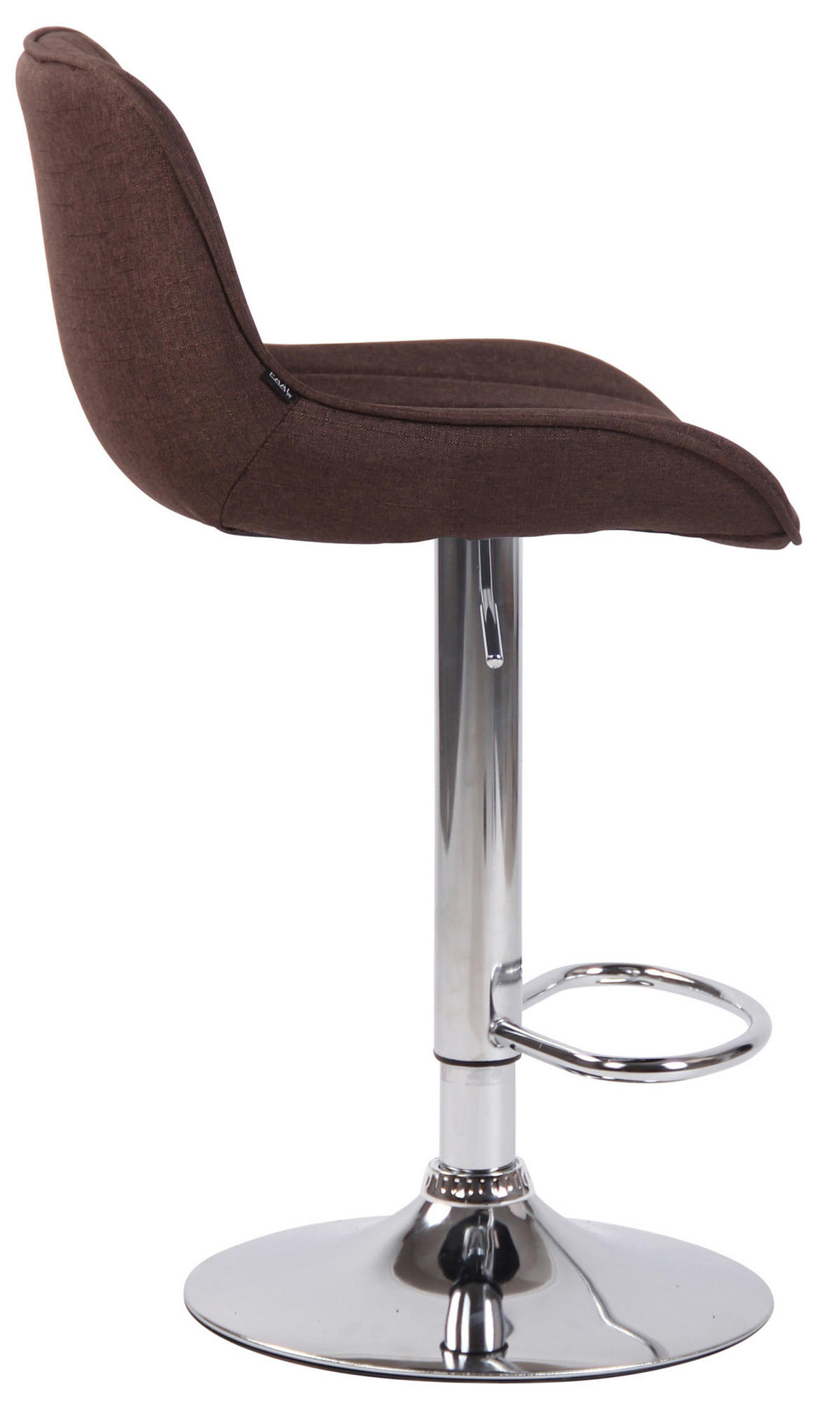 BARHOCKER Lento, Gestell Metall in Chromoptik, Stoff Braun - Chromfarben/Braun, Textil/Metall (50/100/50cm) - TPFLiving