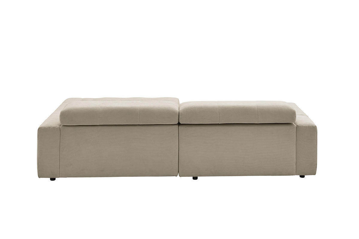ECKSOFA RENO Beige Cord - Beige/Schwarz, Kunststoff/Textil (258/217cm) - KAWOLA