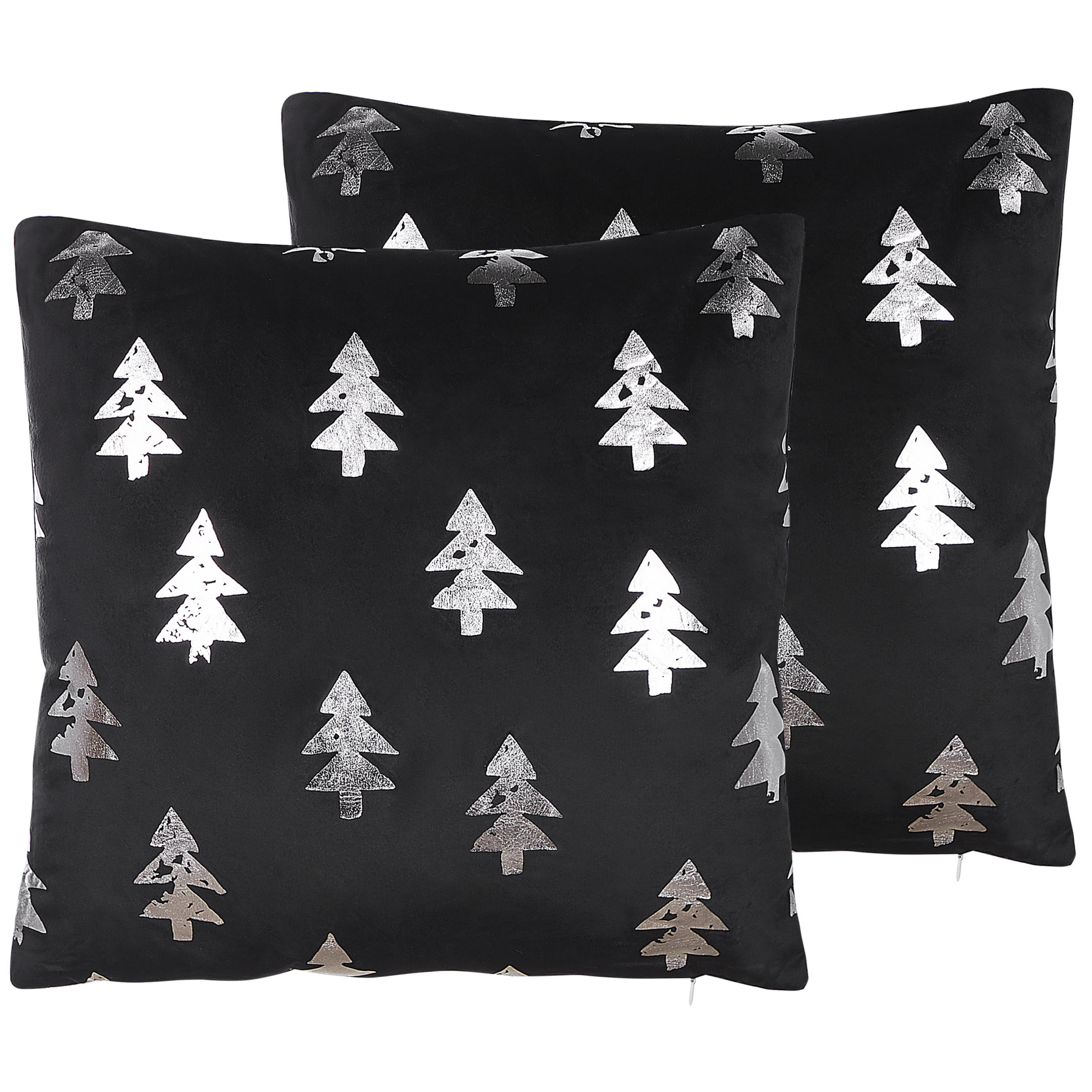 DEKOKISSEN 2er-Set Schwarz 45/45 cm Cupid - Schwarz, Textil (45/45cm) - Beliani