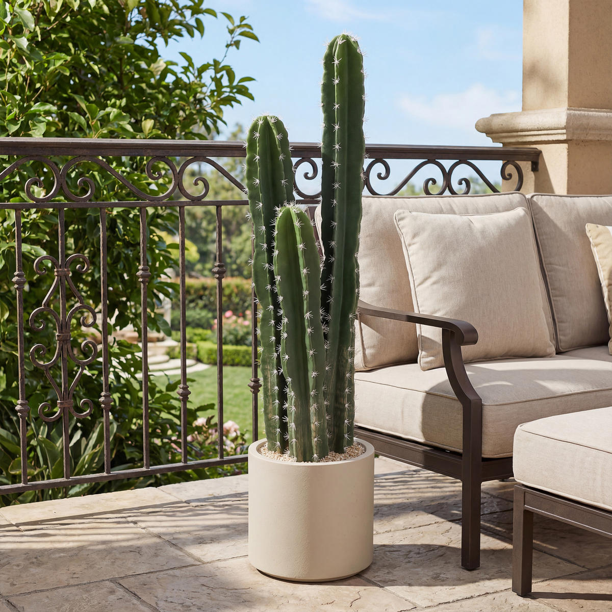 KUNSTPFLANZE Kunststoff Grün - Weiß/Grün, Kunststoff (95cm) - HOMCOM