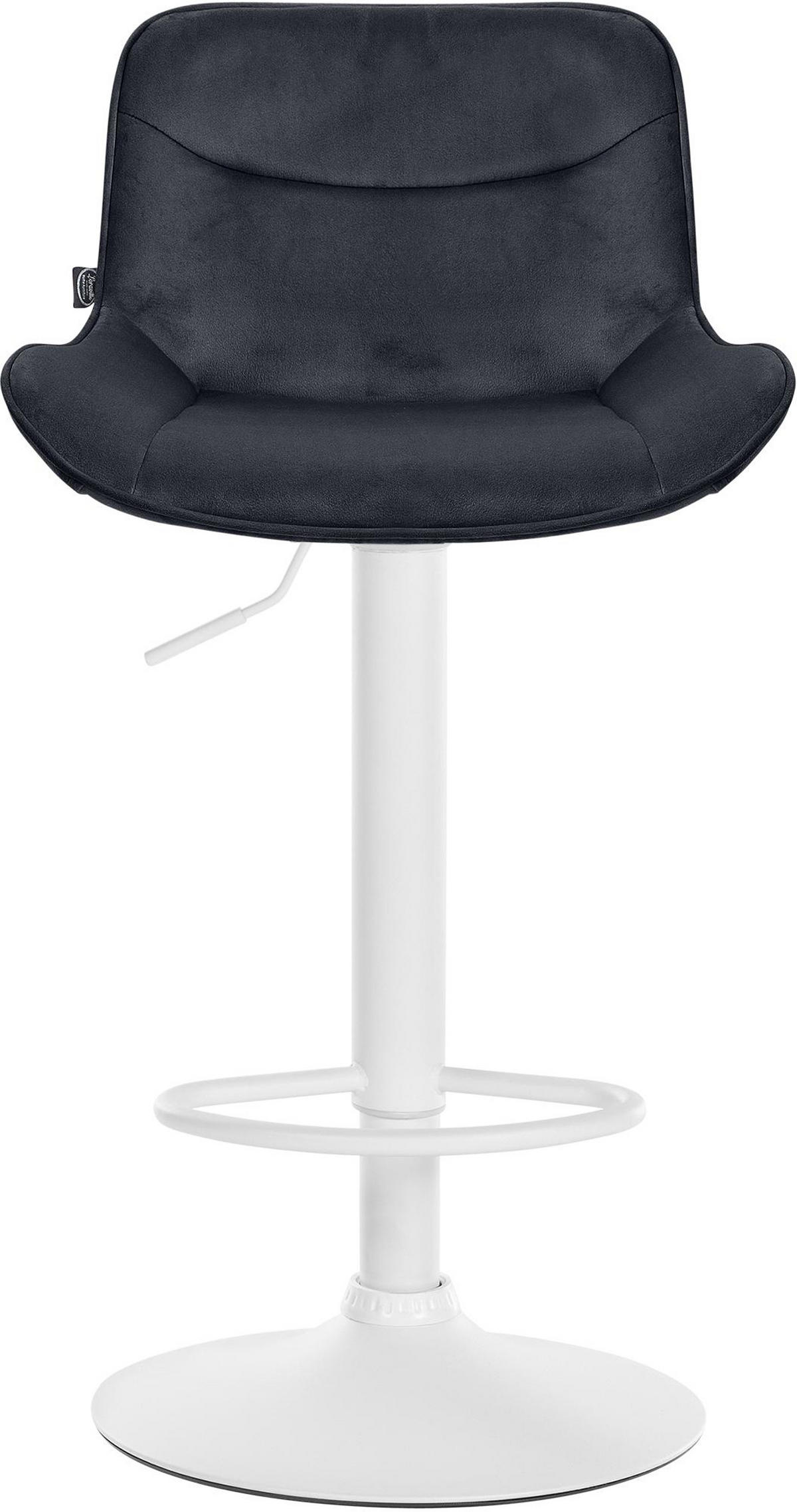 BARHOCKER 2er Set Vulcano Samt weiß schwarz - Schwarz/Weiß, Textil/Metall (49/106/51cm) - TPFLiving