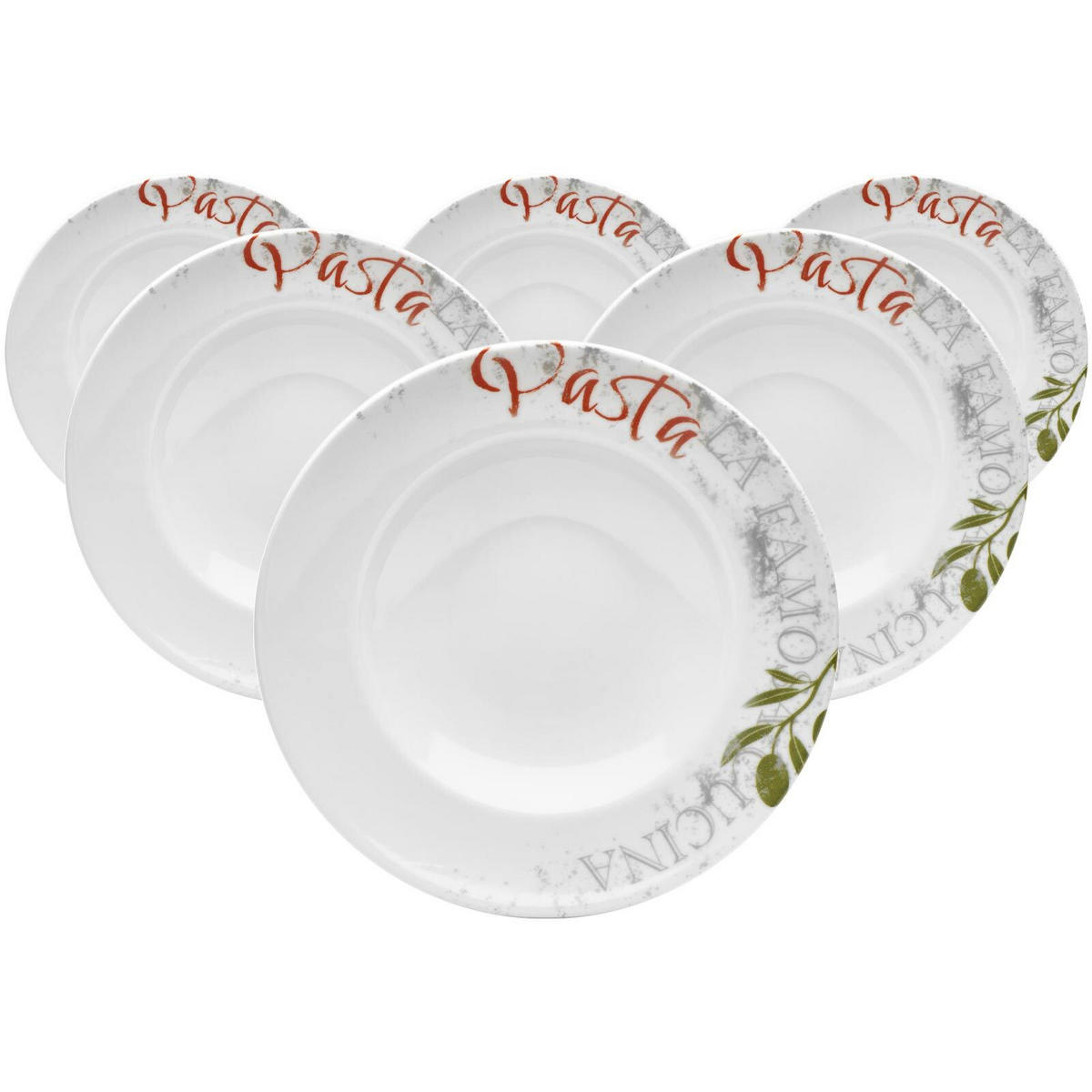 PASTATELLER Famosa bunt ø 27 cm 6er Set - Multicolor, Keramik (27cm) - Van Well