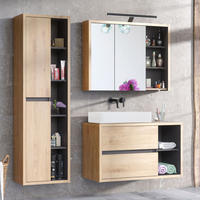 BADMÖBEL-SET 3-TLG. Danzig-56 - Braun, Holzwerkstoff (170/200/46cm) - Lomado