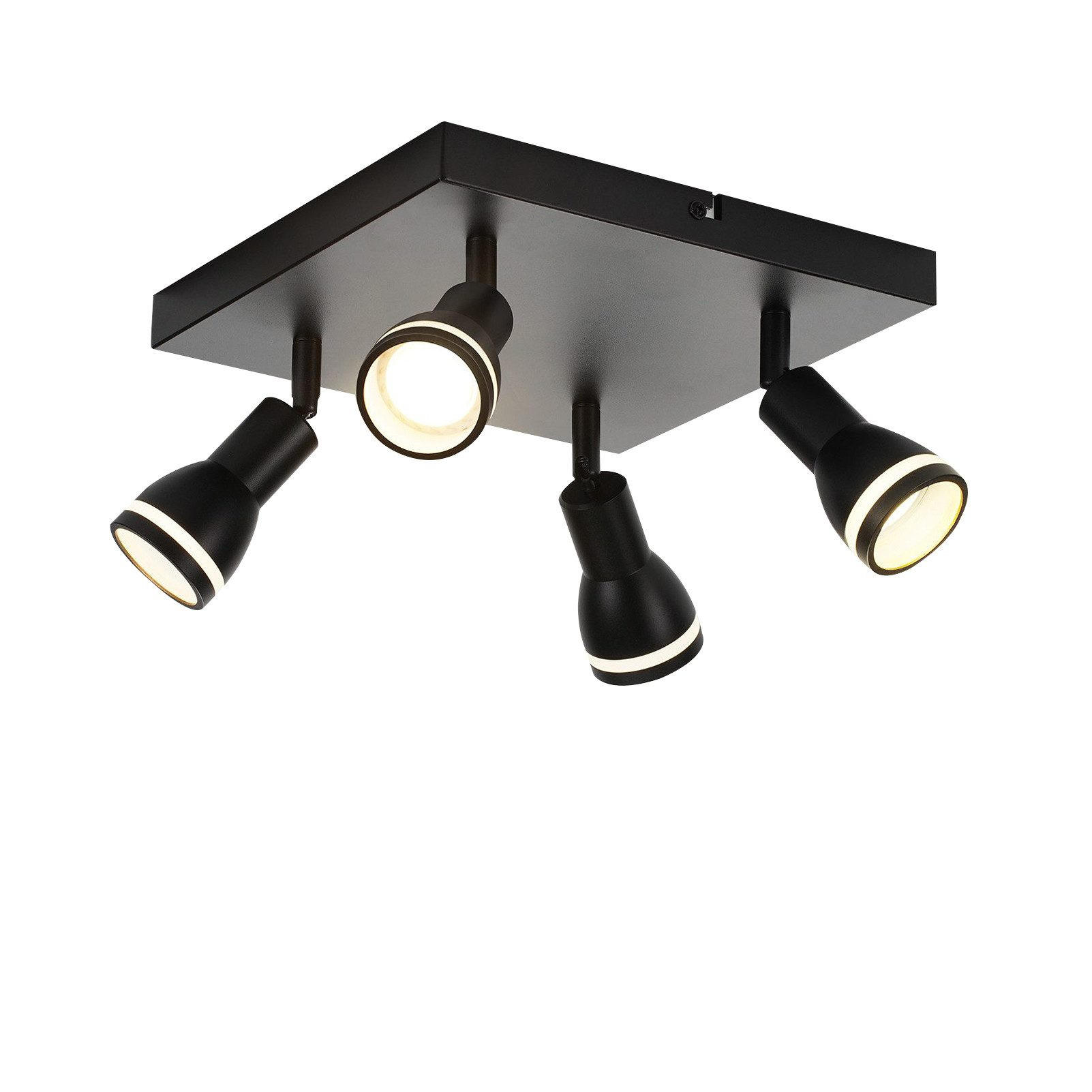 STRAHLER Oldenburg 4-flammig 20/20/15.7 cm - Schwarz, Metall (20/20/15.7cm) - Nettlife