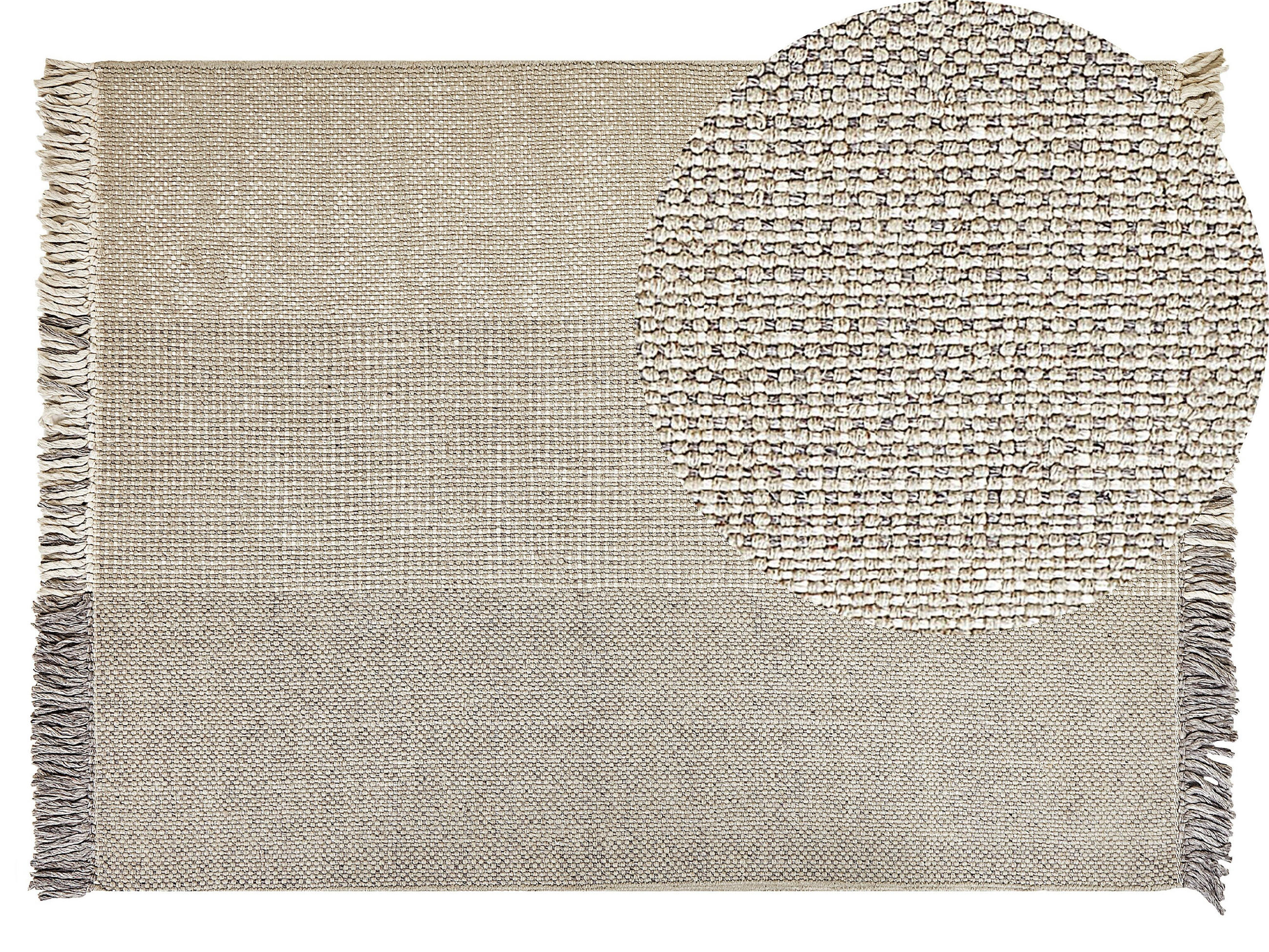 TEPPICH geflochten Tekeler 200/140 cm - Grau, Textil (140/200cm) - Beliani