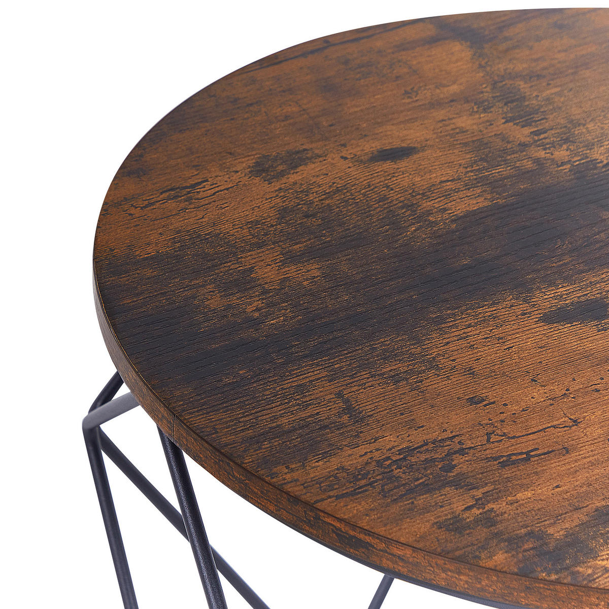 COUCHTISCH 2er-Set Rund Dunkel Holz, Schwarz Bruni - Dunkelbraun, Holzwerkstoff (50/50cm) - Beliani