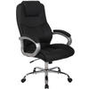 CHEFSESSEL Lederlook schwarz - Chromfarben/Schwarz, Textil/Metall (66/113/70cm) - CLP