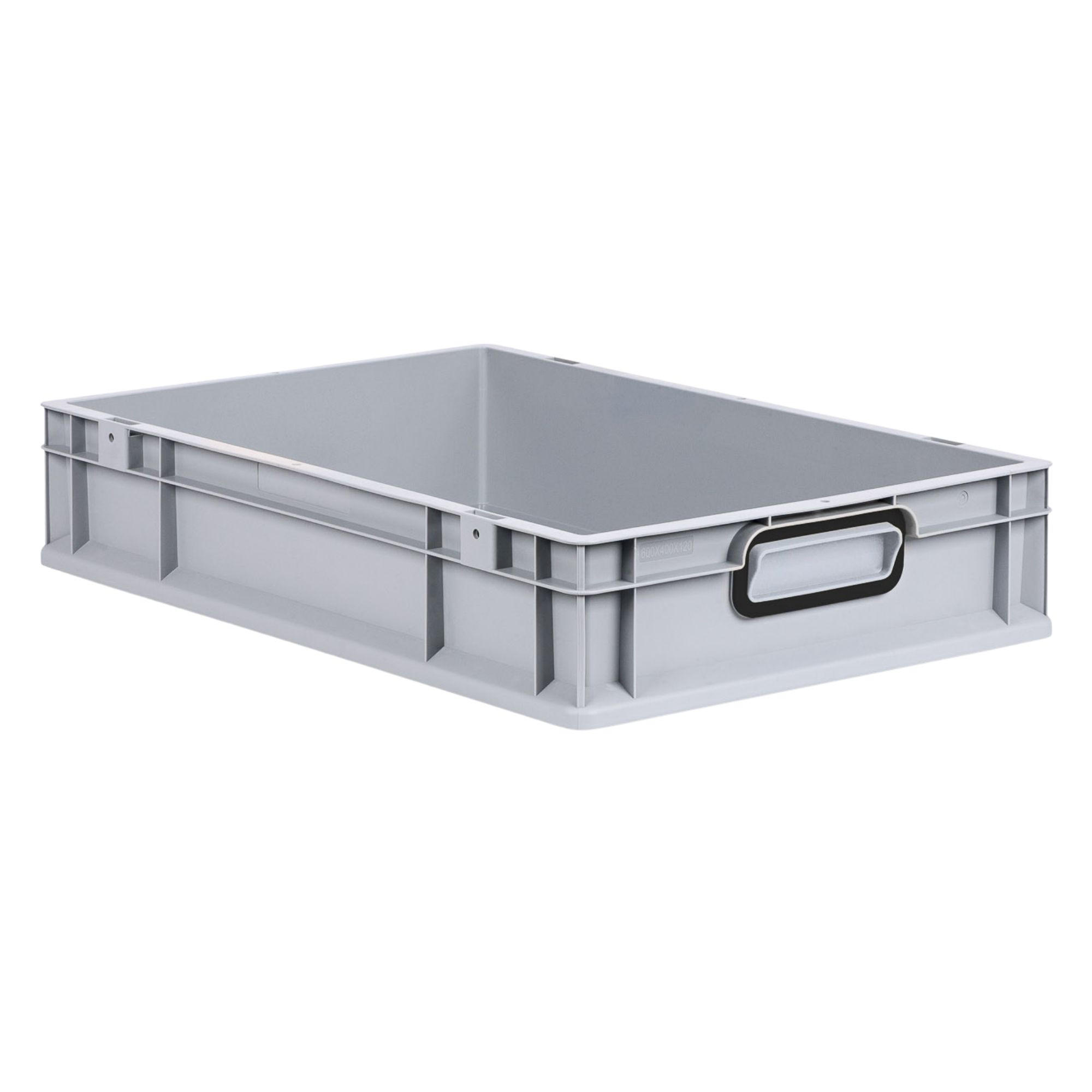 EUROBOX NextGen Color 12x40x60 cm 23 Liter Griffe schwarz zu, Grau - Schwarz/Grau, Kunststoff (40/12/60cm) - PROREGAL