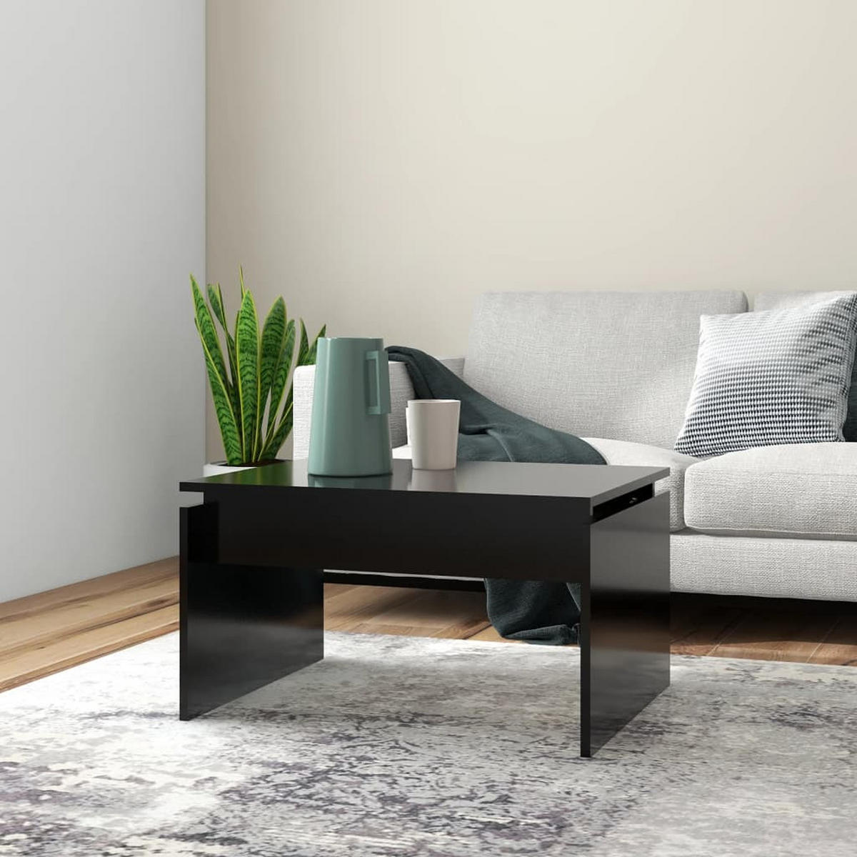 COUCHTISCH Schwarz 68x50x38 cm Holzwerkstoff - Schwarz, Holzwerkstoff (68/50/38cm) - furnicato