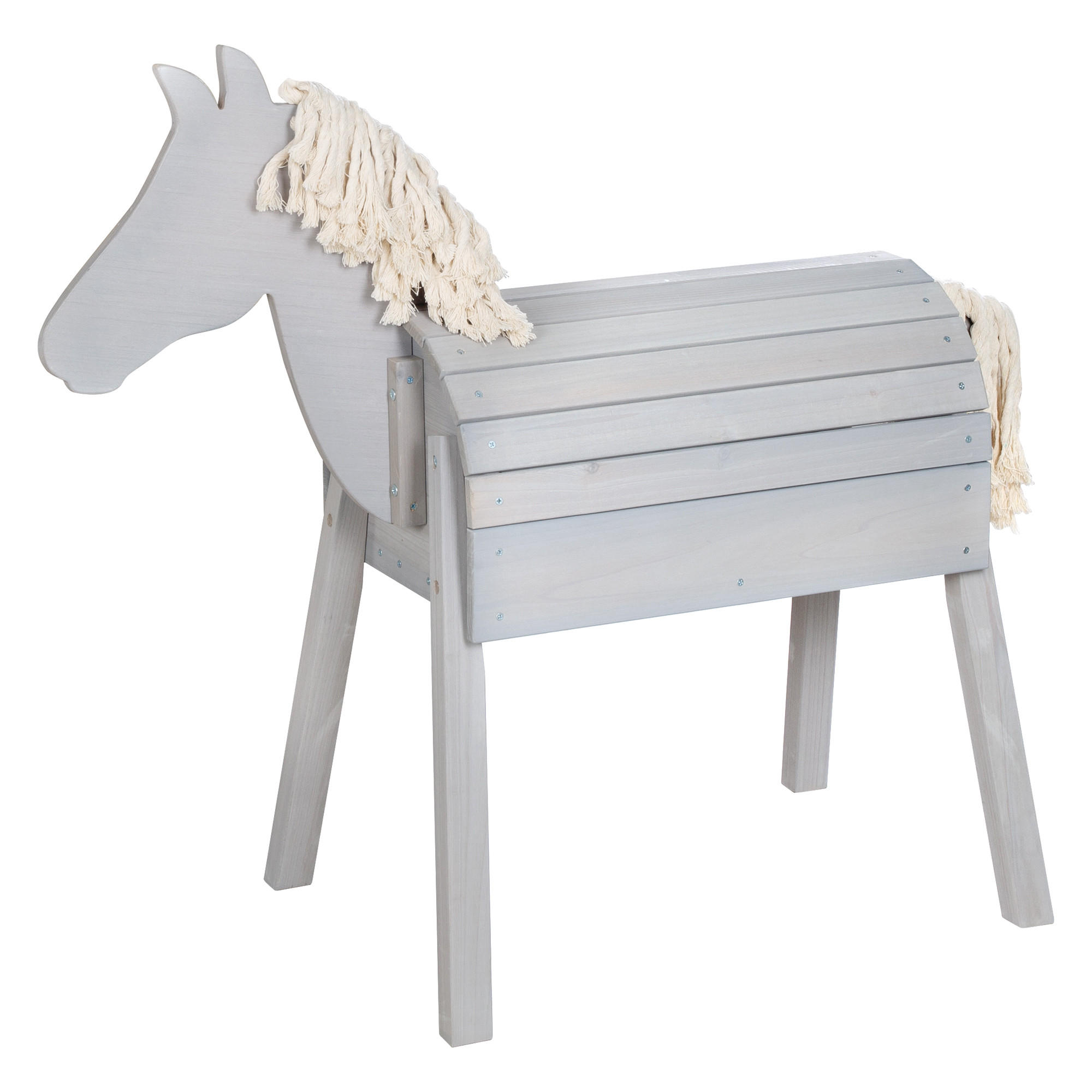 SPIELPFERD OUTDOOR Spielpferd Outdoor grau - Grau, Holz (110/48cm) - Roba