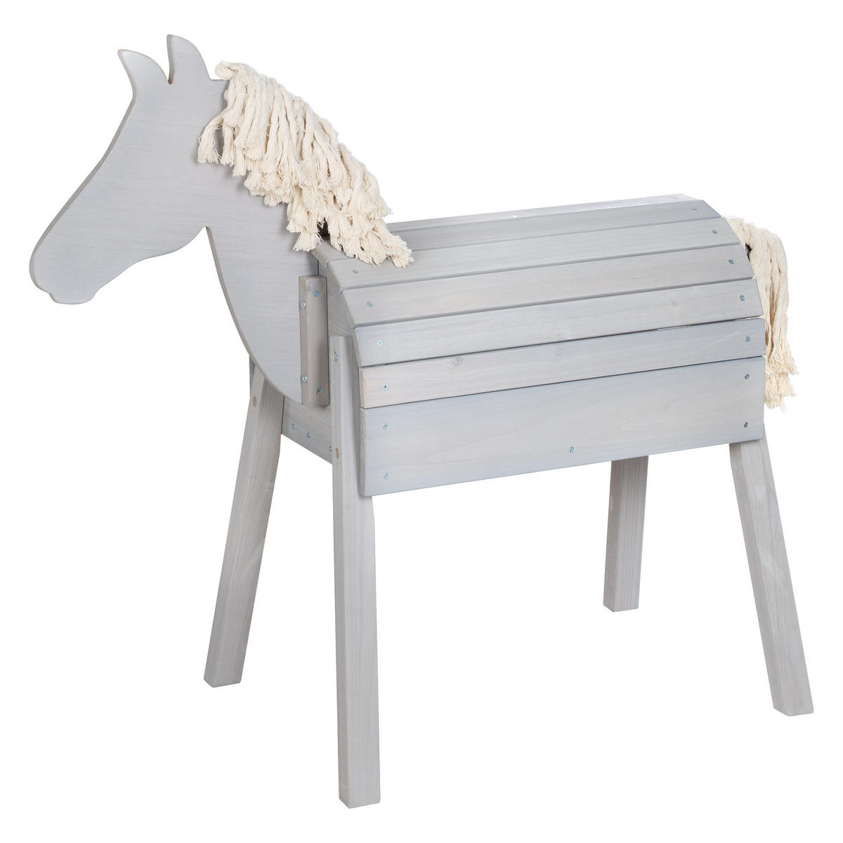 SPIELPFERD OUTDOOR Spielpferd Outdoor grau - Grau, Holz (110/48cm) - Roba