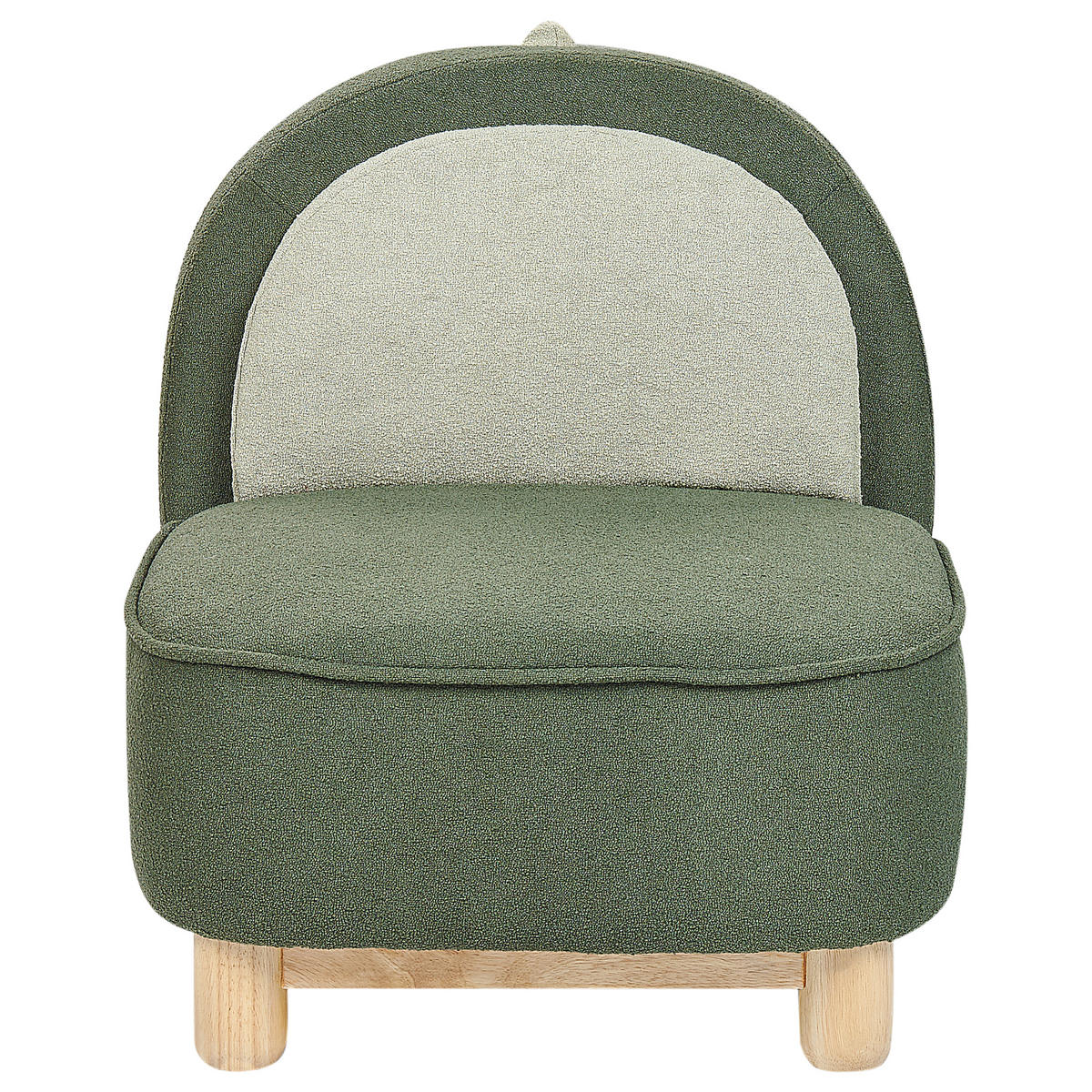 KINDERSESSEL Dinosaurier Stoff Dunkelgrün Faborg - Beige/Braun, Textil (50/56/47cm) - Beliani