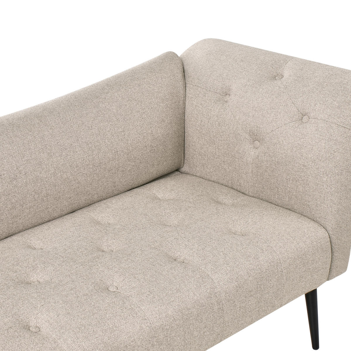 ČALOUNĚNÉ LEHÁTKO CHAISE LONGUE Látka Světle hnědé Nantilly - černá/hnědá, textil (175/76/69cm) - Beliani