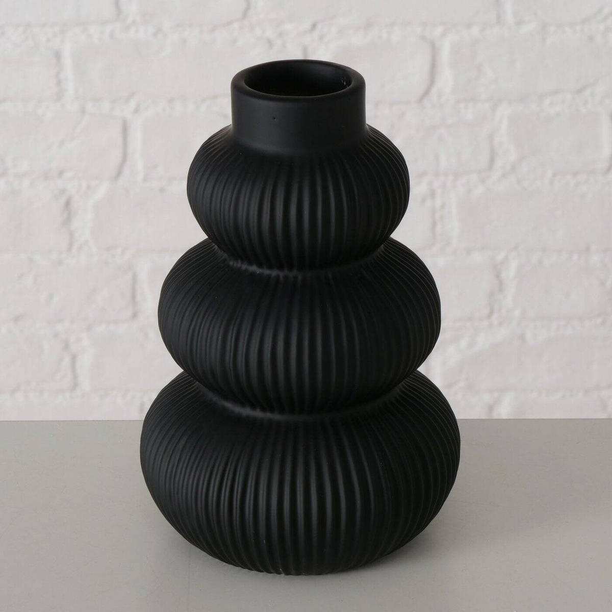 VASE Maurice 21 cm - Schwarz, Keramik (21cm) - Boltze Home