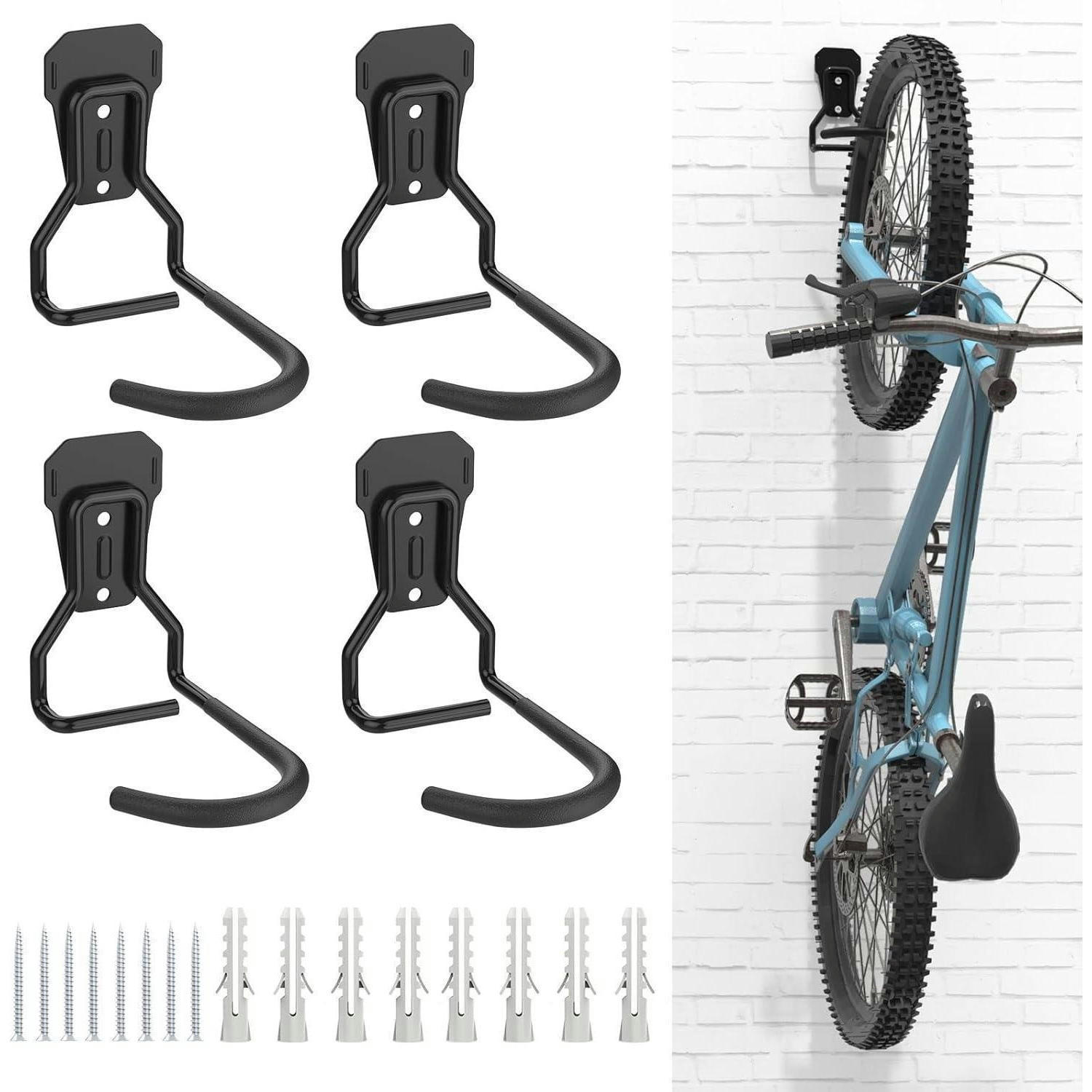 FAHRRADHALTERUNG 4-teiliges Set Schwarz - Schwarz, Metall (14/9.5/16cm)