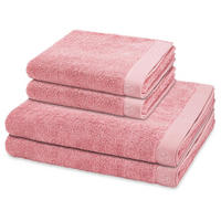 FROTTIERSET Doubleface Stripes 4-teilig - Rosa, Textil (50/100cm) - Ross