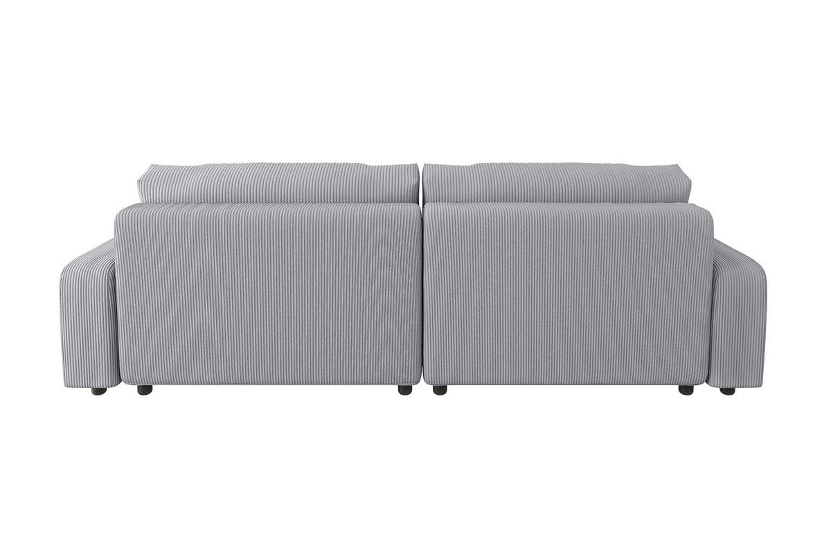 ECKSOFA Emma Hellgrau Cord - Ottomane links - Hellgrau, Textil (234/170cm) - S-Style Möbel