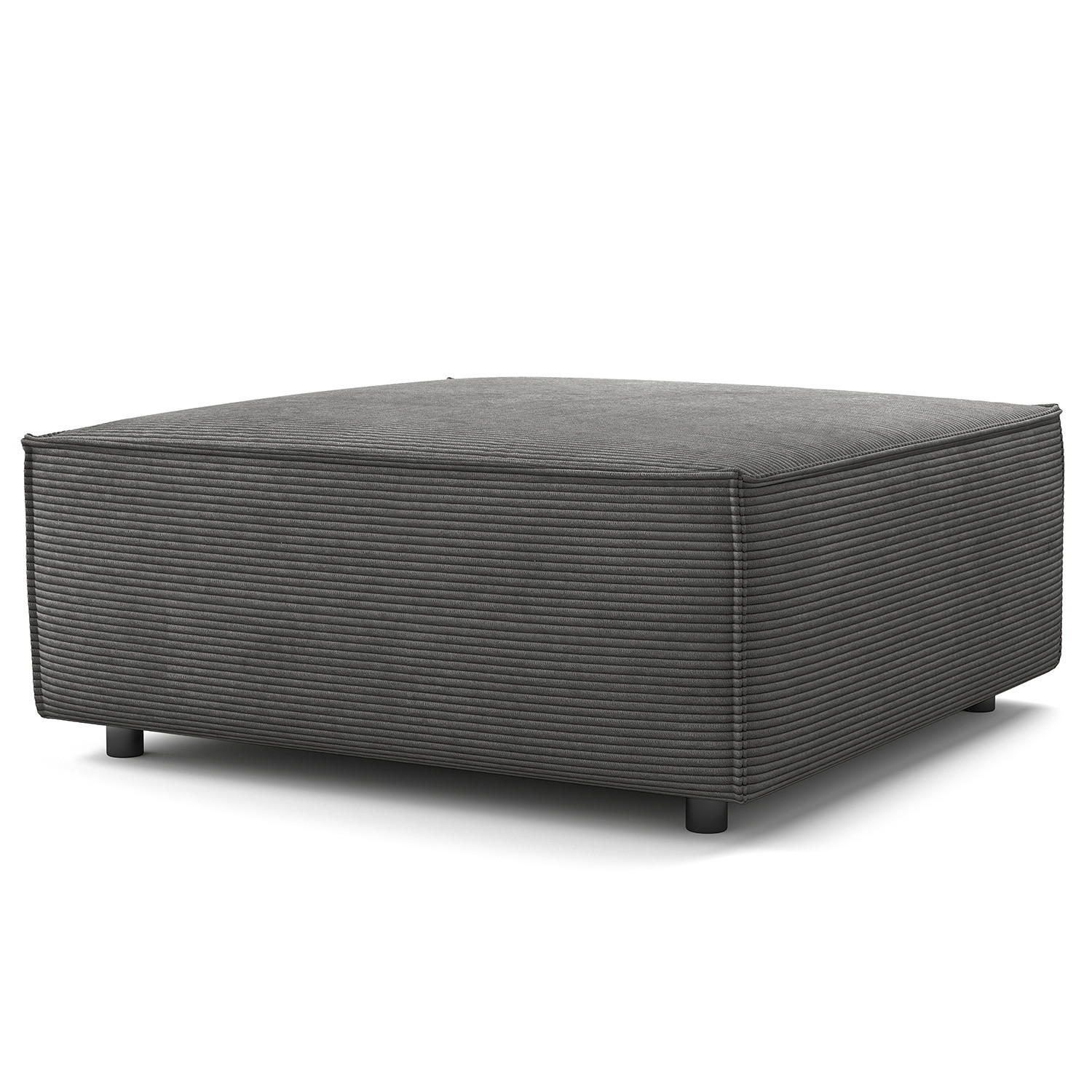 POLSTERHOCKER - Quadratisch - Anthrazit/Schwarz, Kunststoff/Textil (98/40/97cm) - home24